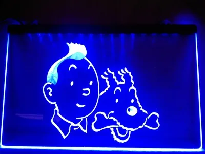 G129 Tintin и заснеженные Приключения комикс Новый светодиодный неоновый