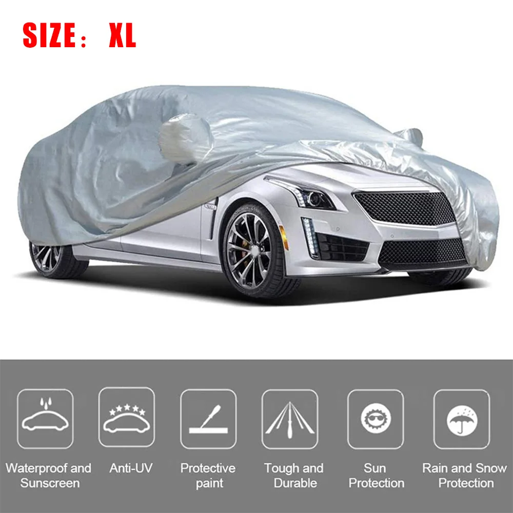 

Snow Car Cover Silver Polyester 4.71.751.5m XL Full Protector Indoor
