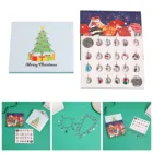 Новогодний календарь, календарь, календарь на новый год 2021, обратный отсчет с 1 браслетом, 1 ожерелье и 22 подвесками, набор украшений сделай сам