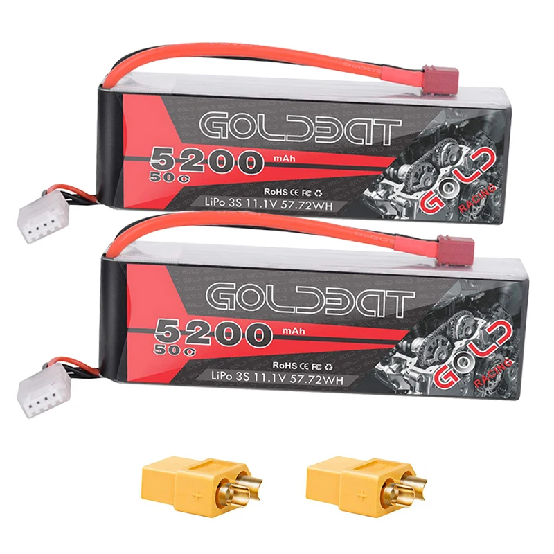 Аккумулятор GOLDBAT LiPo RC 3S 5200 мАч 11 1 В 50C 2 шт. | Игрушки и хобби