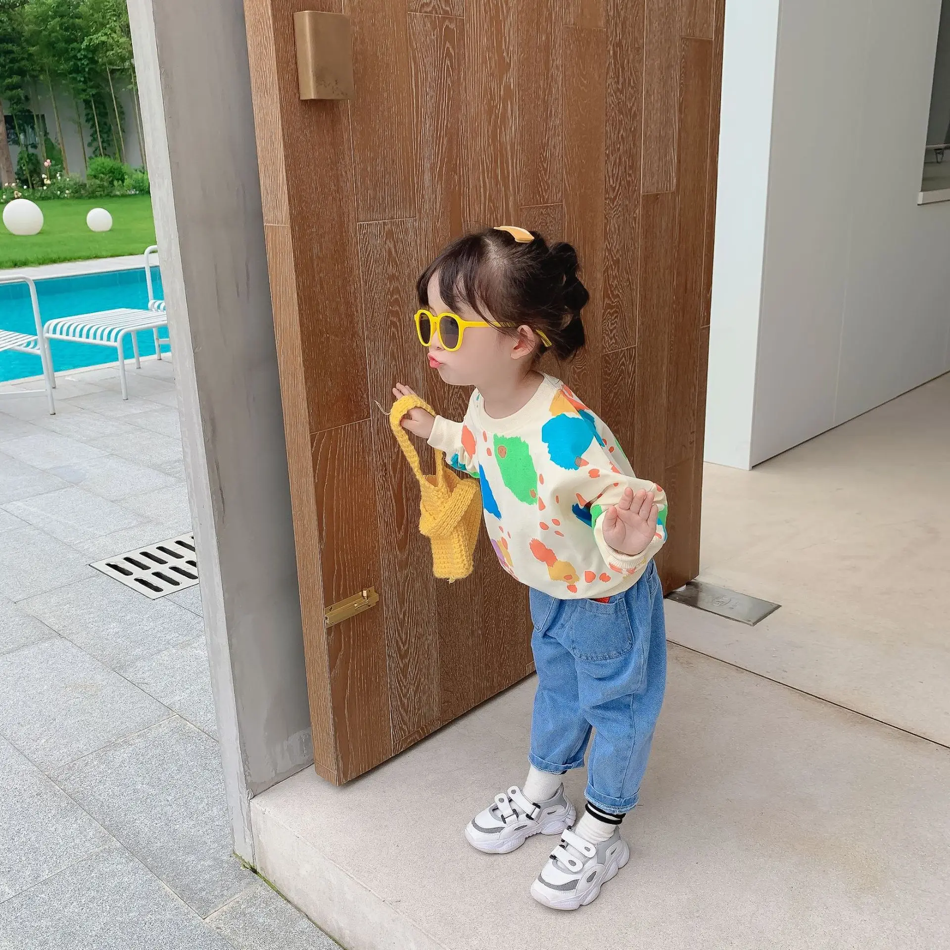 

Children Clothing 2020 Autumn Boys and Girls Long Sleeve Color Printing Sweater Toddler Kids Cotton Pullover Shirt Kids Jacket
