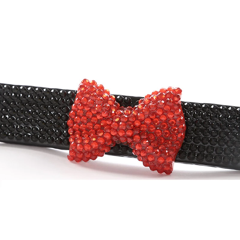 

License Plate Frame Bowknot Bling Rhinestone Front And Back Panel