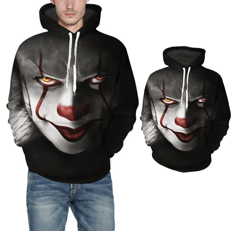 Это Pennywise свитер с клоуном толстовка капюшоном для мужчин и женщин пуловер