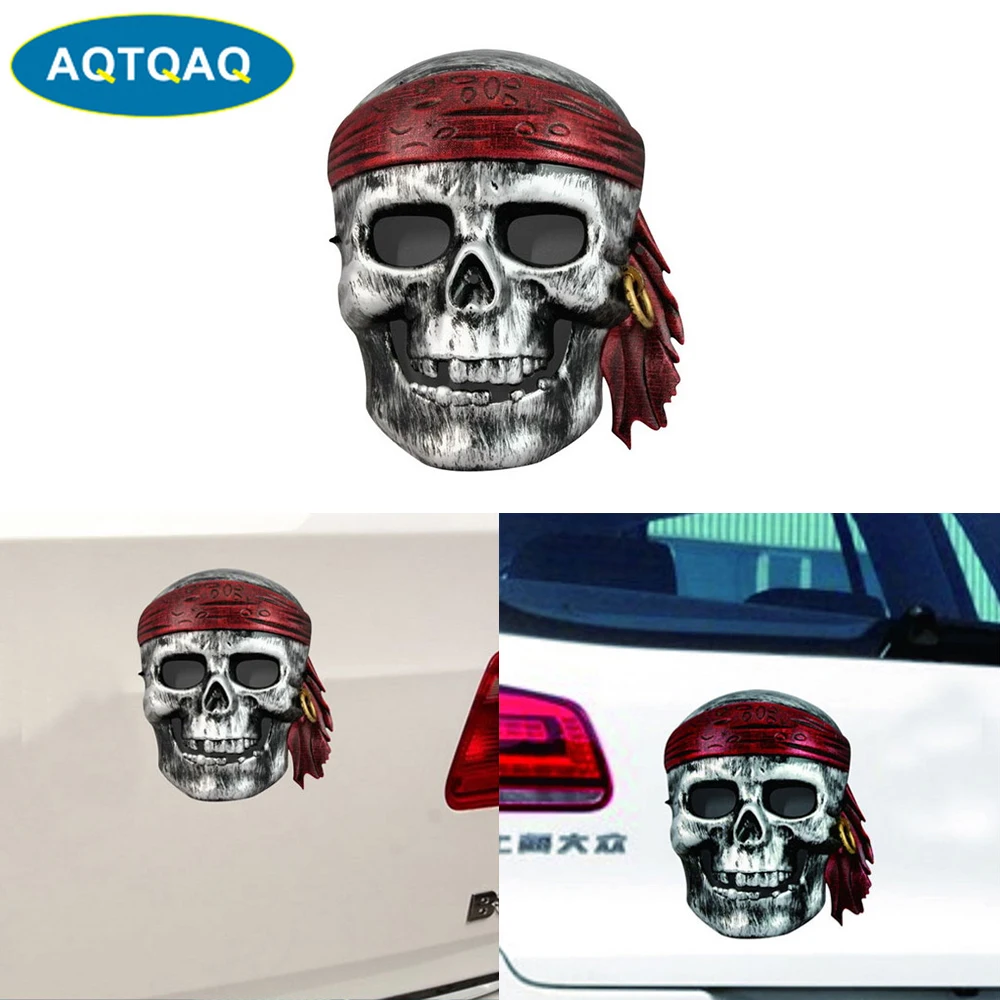 

1Pcs 13*12cm Skull Funny Car Stickers Car Window Decorative Sticker Skull Decal for Car Decoration