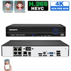 Сетевой видеорегистратор H.265, 4-канальный сетевой видеорегистратор POE NVR 4K CCTV, 4 канала, датчик движения XMEYE, система видеонаблюдения NVR 8 Мп, P2P