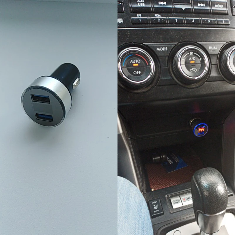 3.1A устройство для автомобиля с двумя портами USB Зарядное устройство 2 Порты и разъёмы ЖК-дисплей Дисплей 12-24V Синий светодиодный гнездо сигареты Зажигалка Новинка и лидер продаж; Экспресс-зарядки Y3