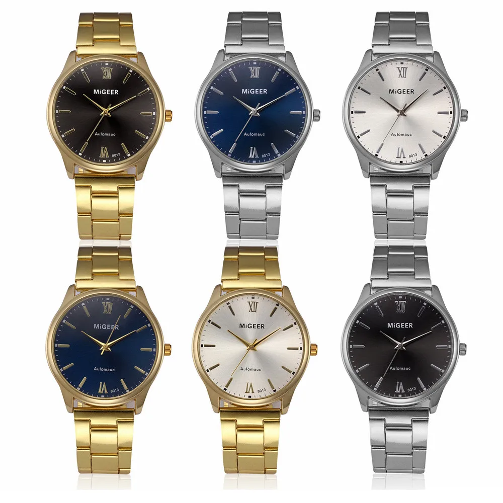 

New Mens Watche Mens Stainless Steel Wrist Watch Fashion Men Luxury Business Crystal Analog Quartz Wrist Watch Bracelet Relogio