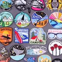 camping wilderness patch iron on patches on clothes surfing patch embroidered patches for clothing stickers diy adventure badges