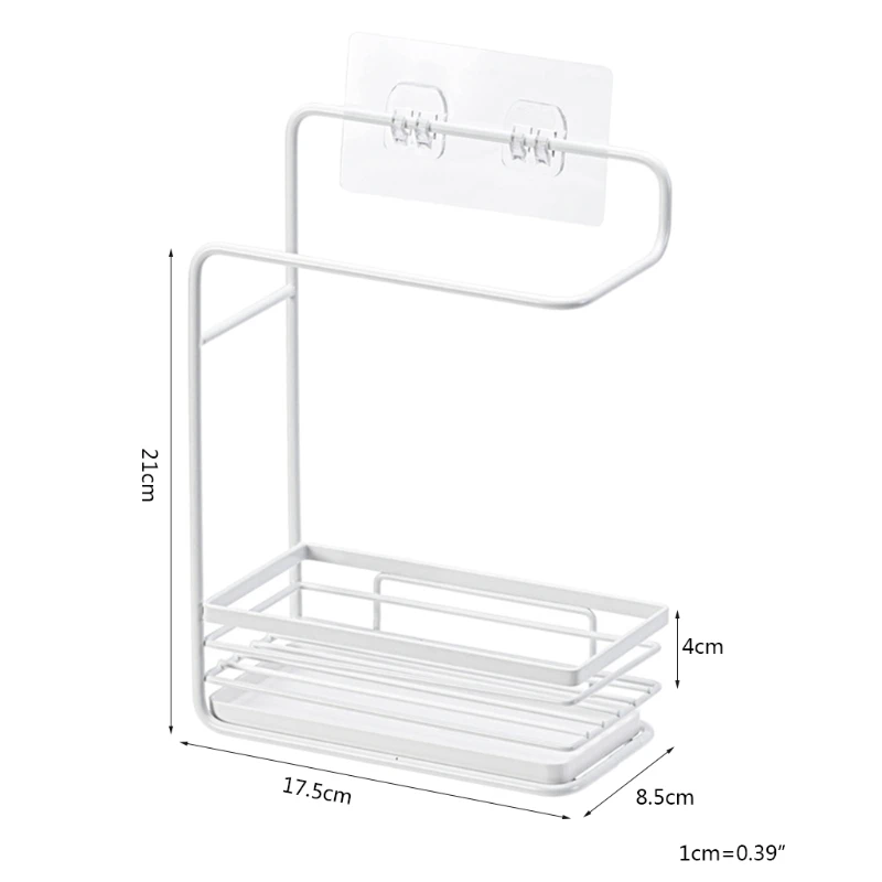 

Towel Rag Cloth Storage Rack with Drain Pan Tray Dish Brush Holder Drain Shelf 87HA