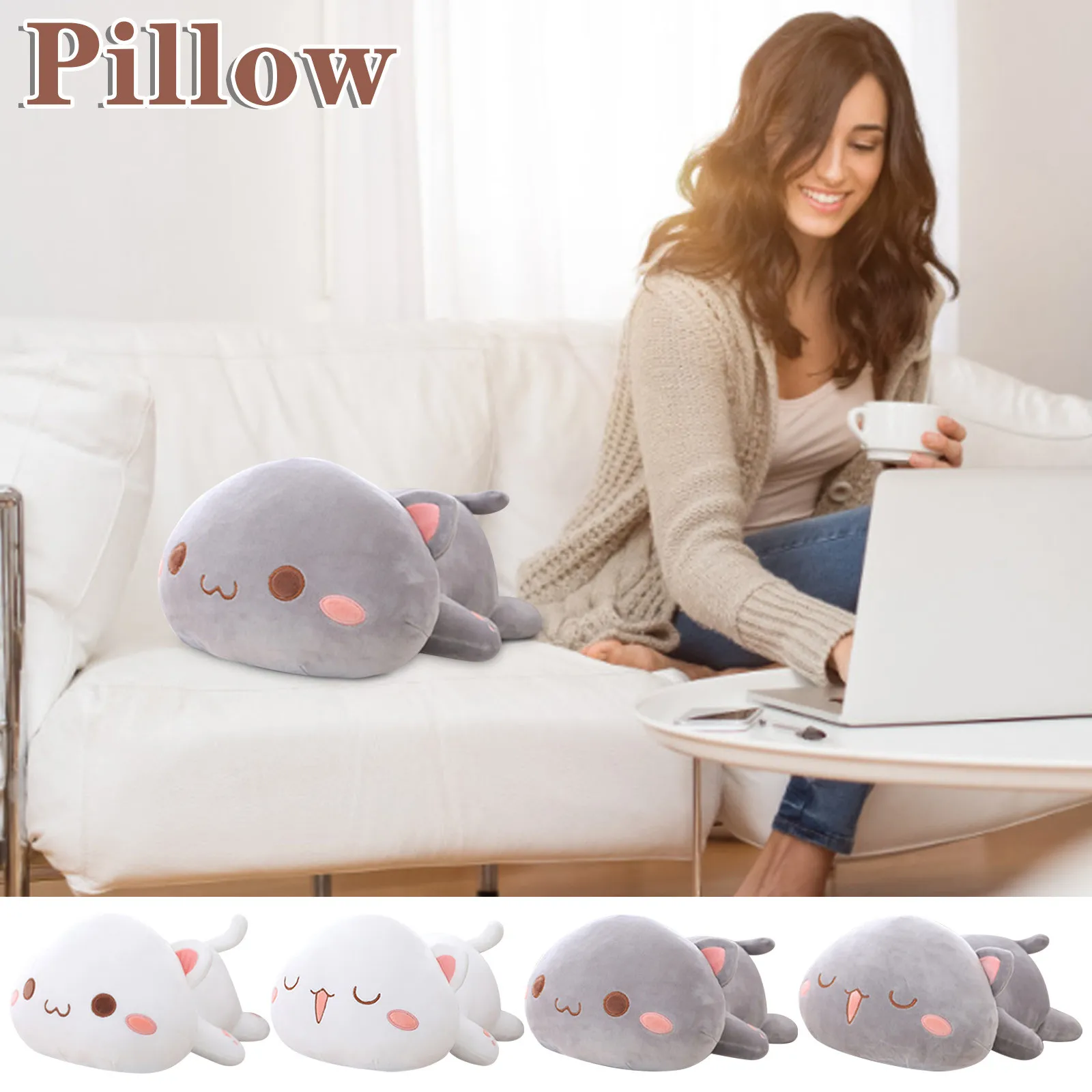 

30cm kawaii Lying Cat Plush Doll Soft Toy Stuffed Animal For Home Decoration Lovely Kids Toys Birthday Present Festival Gift