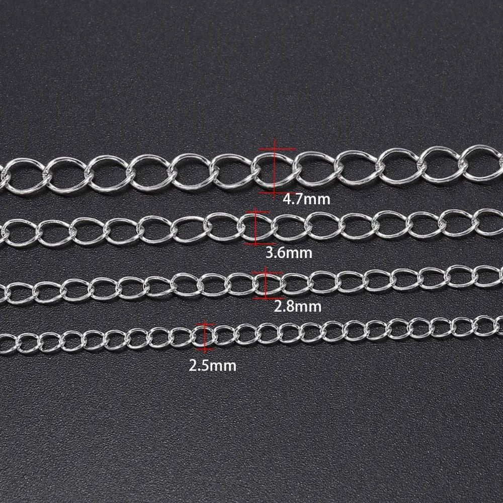 5 м/лот 2 4 8 мм Позолоченные звено веревки цепочки для ожерелья принадлежности