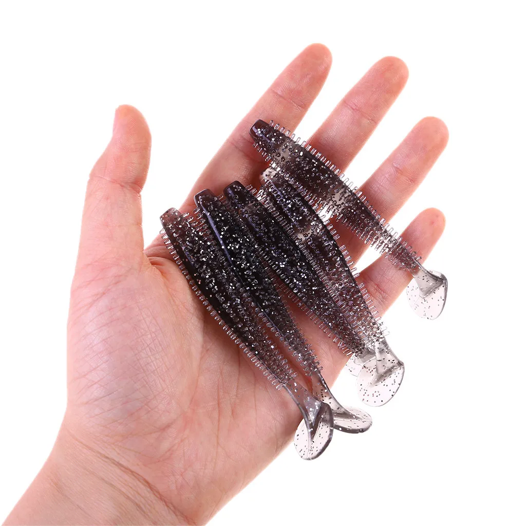 5 шт. кудрявые однохвостовые мягкие рыболовные приманки полихроматические