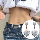 Модное кольцо для пирсинга пупка с цирконом в форме сердца кольцо для пупка из медицинской нержавеющей стали кольцо для пупка модное ювелирное изделие для пирсинга тела