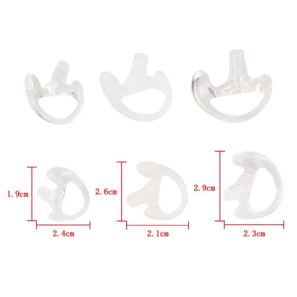 3 пары прозрачный силиконовый мягкий наушник для Walkie Talkie скрытый акустический