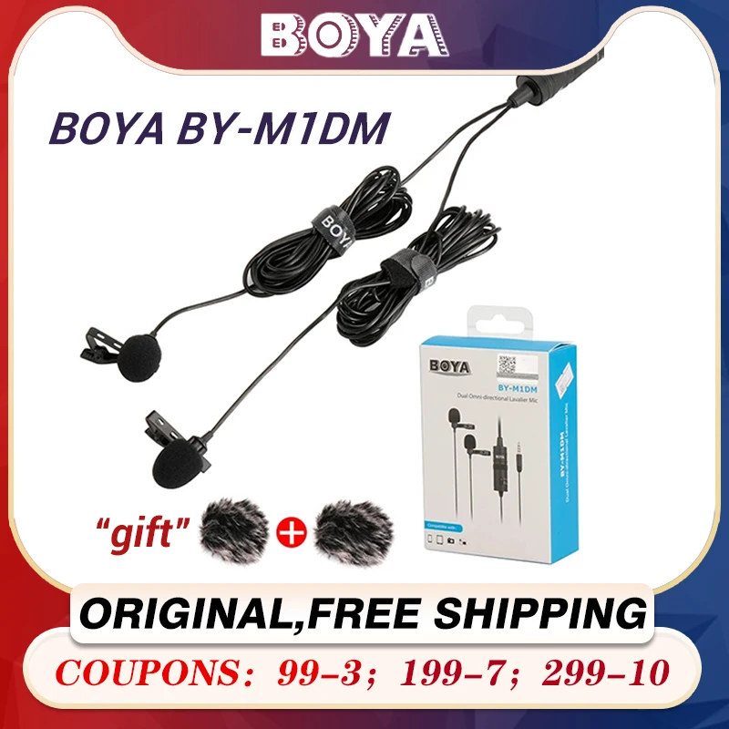 BOYA BY-M1DM двойными экранами петличный микрофон BY-M1 всенаправленный