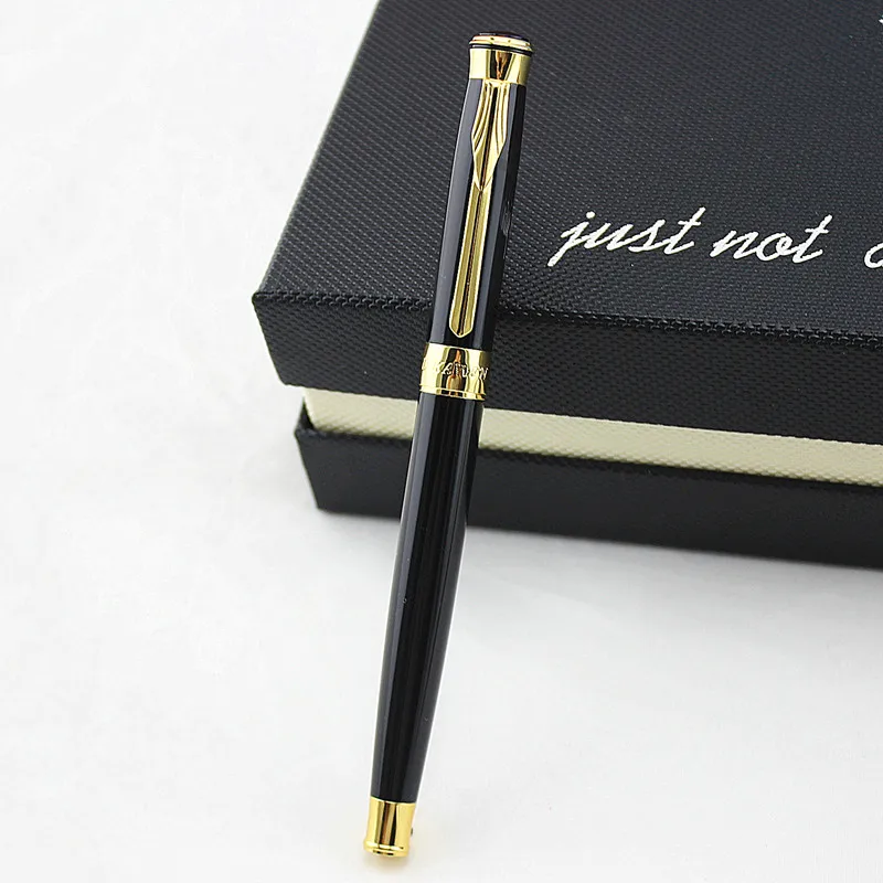 

Hot Sale Writing Stationery High Quality Black and gold Roller ball Pen with Original Gift Case 0.5mm Metal Ballpoint Pens