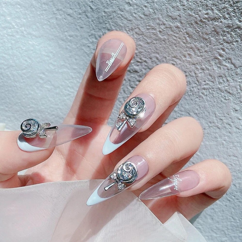 

Nail Lollipop Zircon Jewelry Metal Golden 3d Charms Manicure Luxury Diamond Accessories Diy Gems Rhinestones