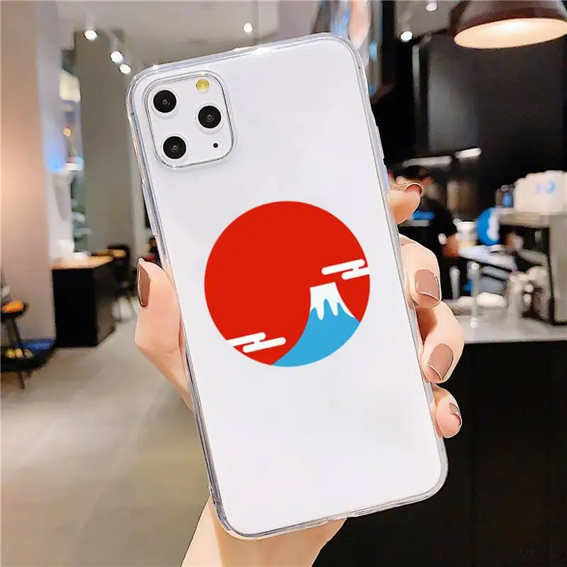 

Mountain japanese style paingting Phone Case Transparent soft For iphone 5 5s 5c se 6 6s 7 8 11 12 plus mini x xs xr pro max