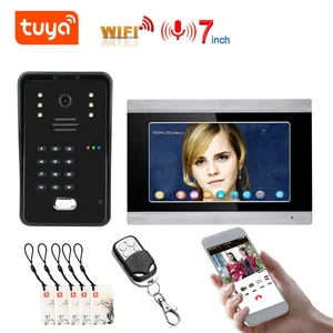 tuya wifi video intercom rfid video door phone system home intercom with 7inch screen support remote app unlocking recording free global shipping