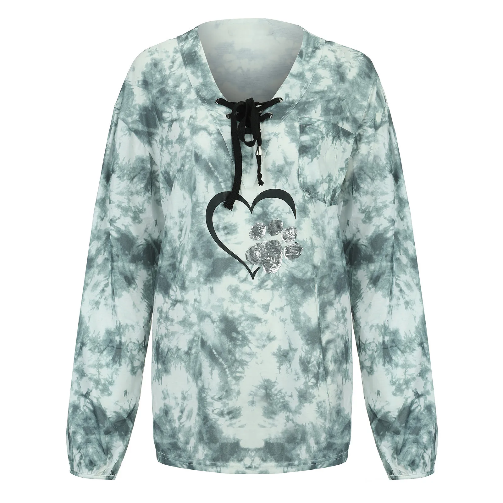 

2021 Casual Sweatshirts Autumn Winter crop hoodie women Heart Print Hoodie Long Sleeve Pullover Hooded Sweatshirt 823#Q