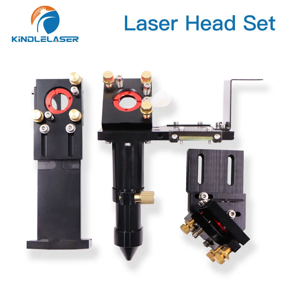 KINDLELASER CO2 Laser Head Set Lens Dia.20 FL50.8/63.5/76.2/101.6mm Integrative Mount Dia.25 Mirror for Laser Cutting Machine
