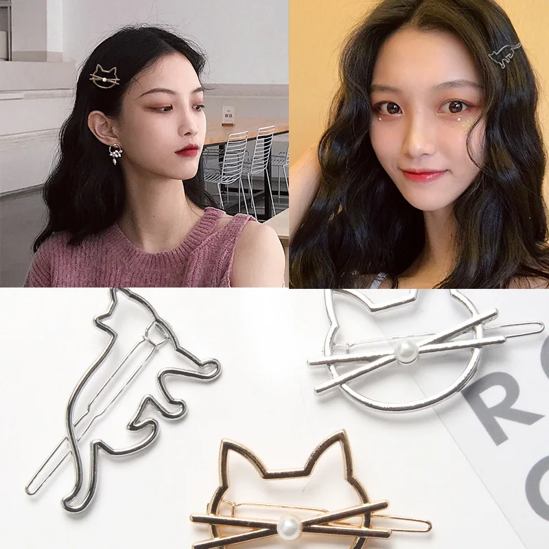 Модные металлические шпильки Треугольники геометрический сплав повязка на