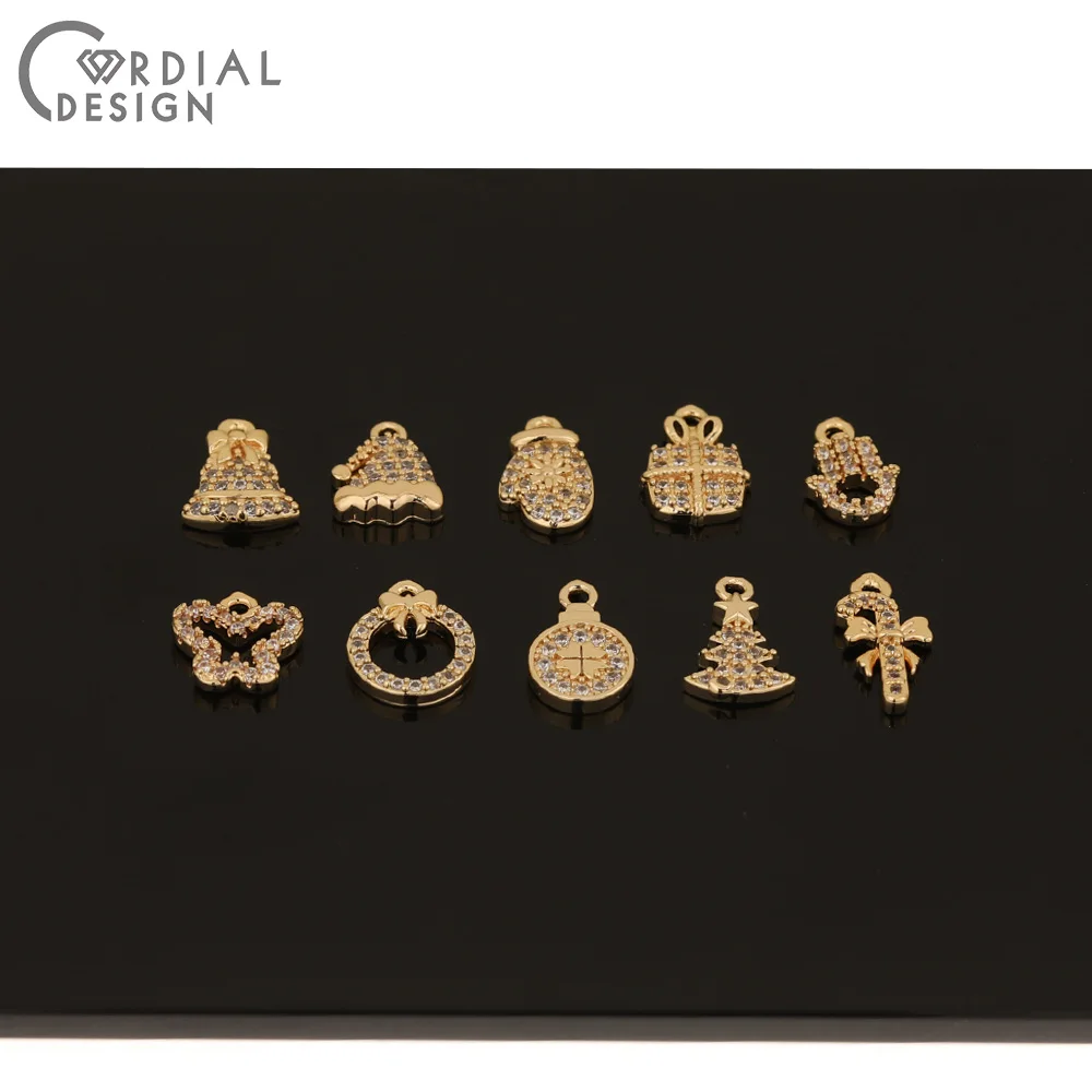

Cordial Design 30Pcs Earrings Accessories/DIY Pendant/Hand Made/Genuine Gold Plating/CZ Charms/Jewelry Findings & Components