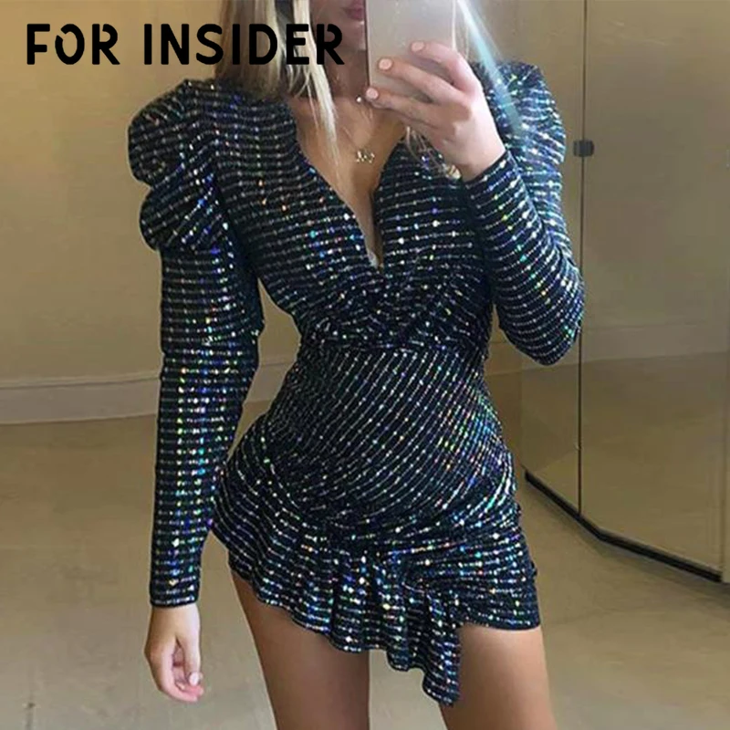 Сексуальные черные вечерние Клубные платья с блестками женское винтажное Пышное