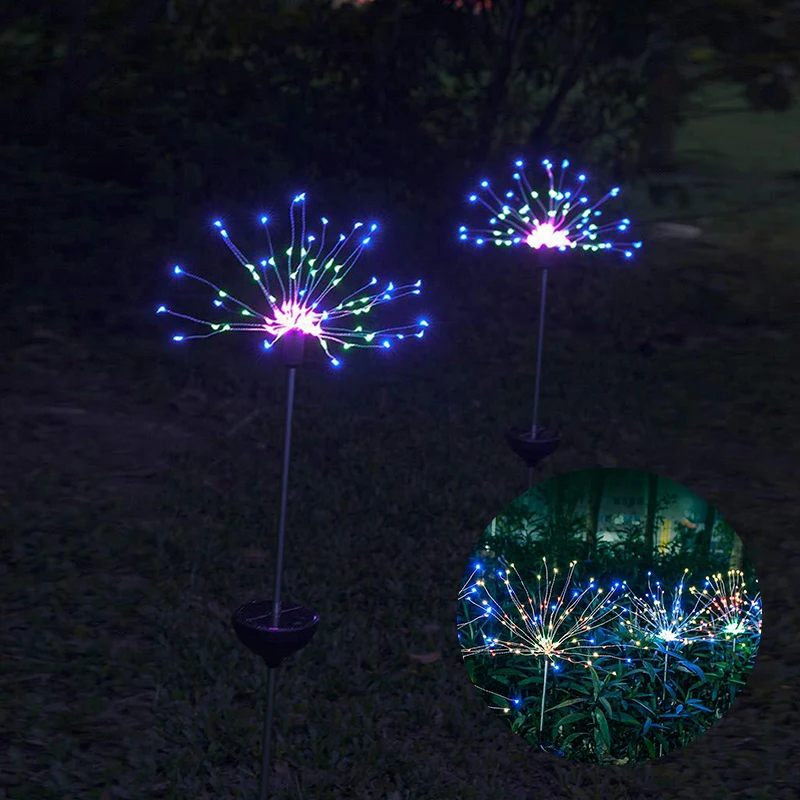 Фестиваль подвесные гирлянды Starburst 90 светодиодов DIY фейерверк медные сказочные Рождественские огни Открытый мерцающий свет водонепроницаемый
