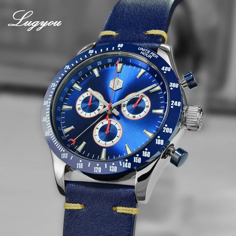 Lugyou San Martin кварцевые часы мужские с хронографом солнцезащитные очки