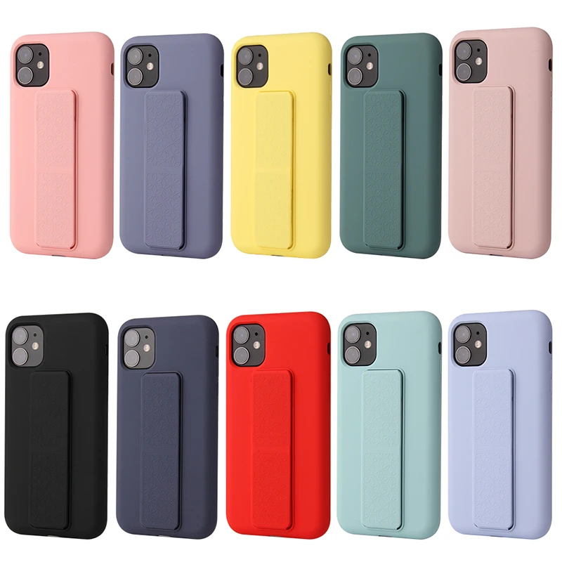 

Easterm Luxury 12 Pro Max Bracket Wrist Liquid Silicone Phone Case For Apple 11 XR X XS MAX 7G 8 Plus Magnetic Suction Car Shell