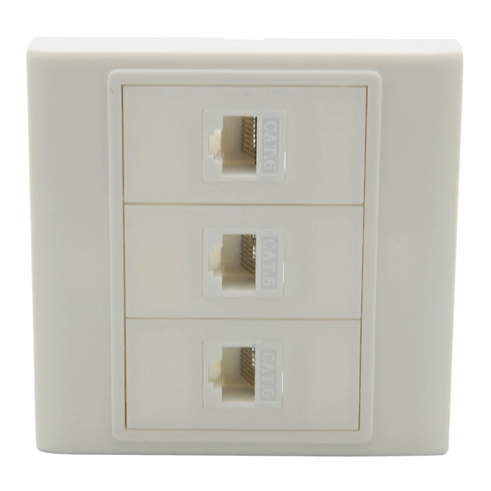 

Европейский стиль 86, настенная панель с 3 портами CAT6 RJ45 типа «Мама-мама»