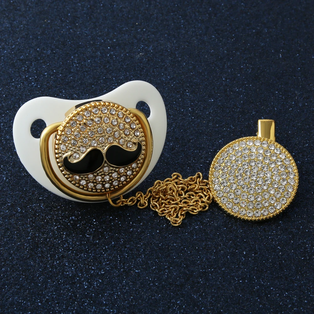 Роскошные Детские Bling соску со стразами белый жемчуг кристалл Ортодонтическая