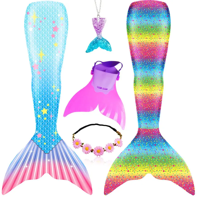 Аксессуары для детей и взрослых можно добавить с моноластами костюмы русалки