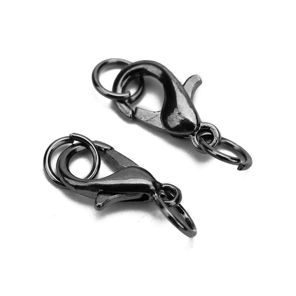 20pcs 10 12 14mm Lobster Clasps Hooks Set Metal Iron Gold Color Jump Rings End Clasps Connectors Necklace Supplies For Jewelry