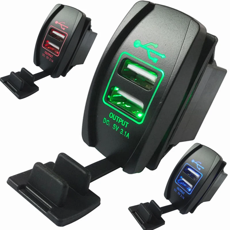 

3.1A 12V-24V Dual USB Car Charger Universal Car USB Interface Socket Car Waterproof Charger Adapter Auto Accessories