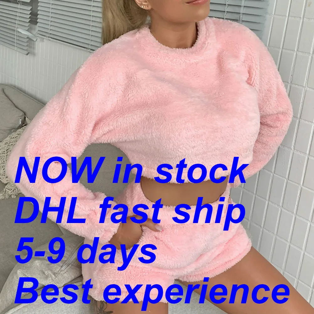 Новая женская одежда для дома плюшевые шорты с длинным рукавом спортивное