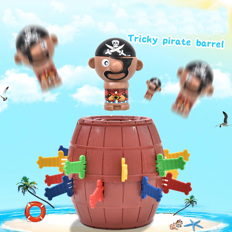 

2021 Hot Sale Funny Novelty Kids Children Lucky Game Gadget Jokes Tricky Pirate Barrel Game Pirate Bucket Kiddie Toy