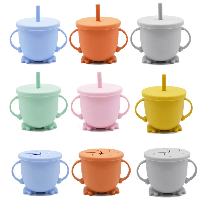 

Детские Чашки для кормления, силиконовая чашка с защитой от протечек, с силиконовыми крышками