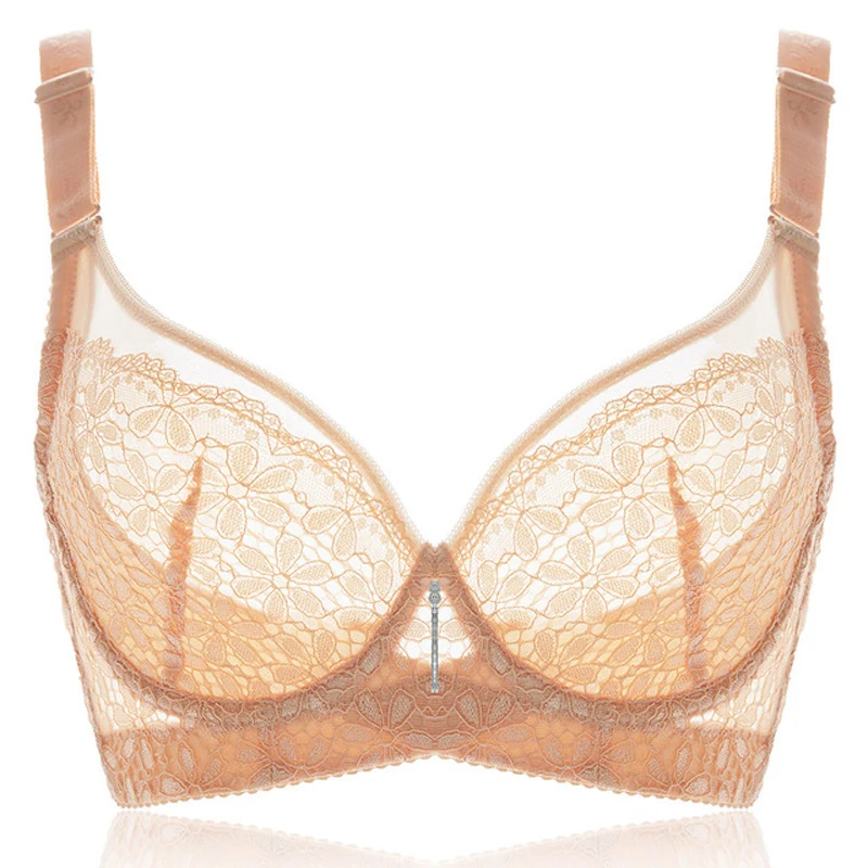 Женщин 3/4 чашки косточках НЕДОПОЛНЯЮЩУЮ Кружева Вышивка бюстгальтер женское
