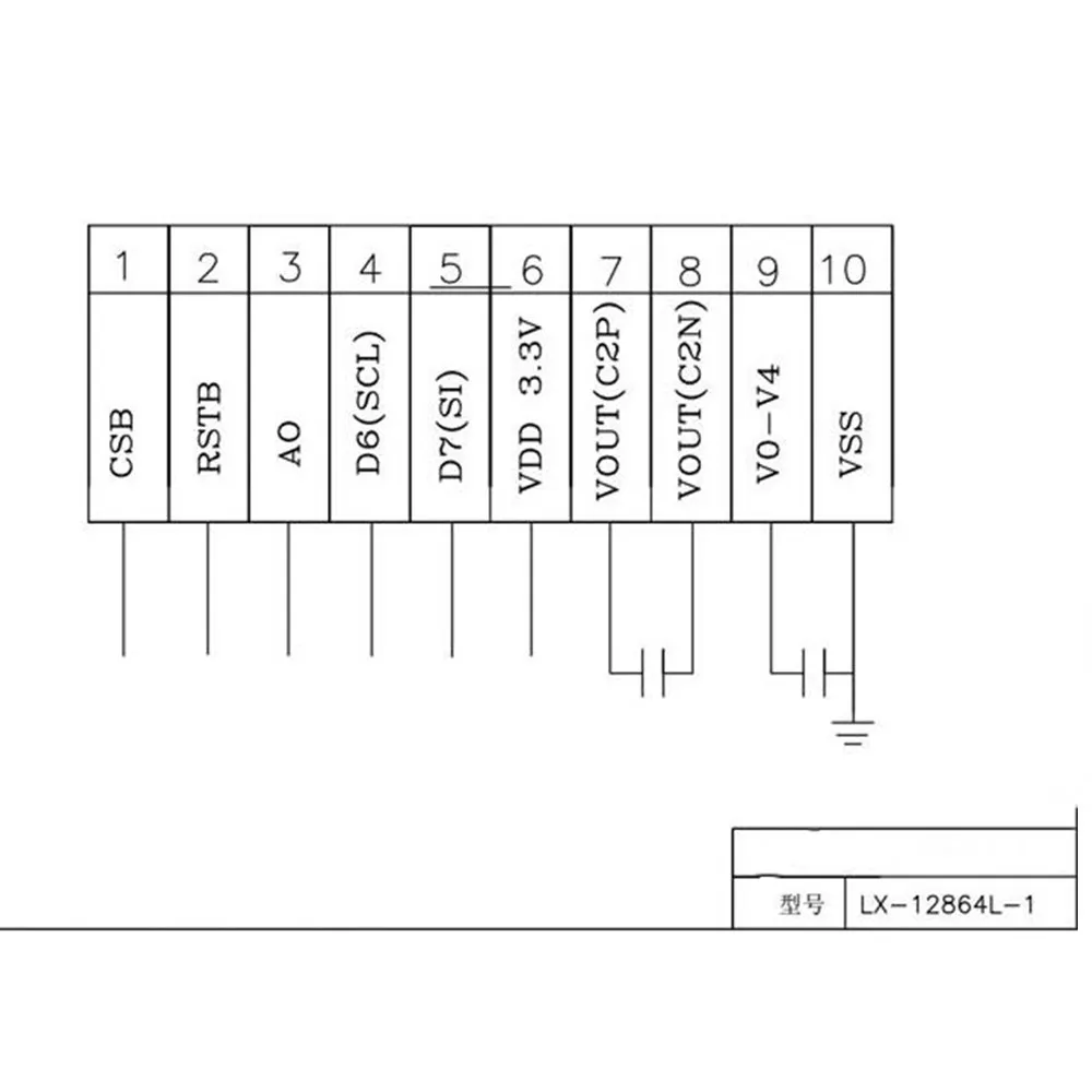 Синий/белый 12864L1 ЖК дисплей 12864 точечная матрица 128*64 10PIN COG3.3V экран Размер 53 мм * 40 с
