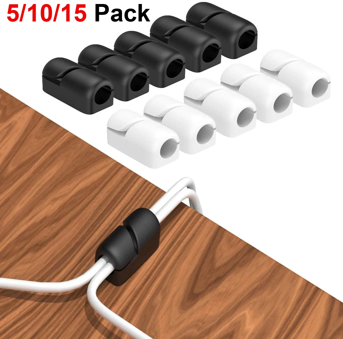 

AAMASUN Wire Cable Management Organizer Cable Cord Silicone Clips Mouse Headphone Holder Data Telephone Line Cable Winder Tidy