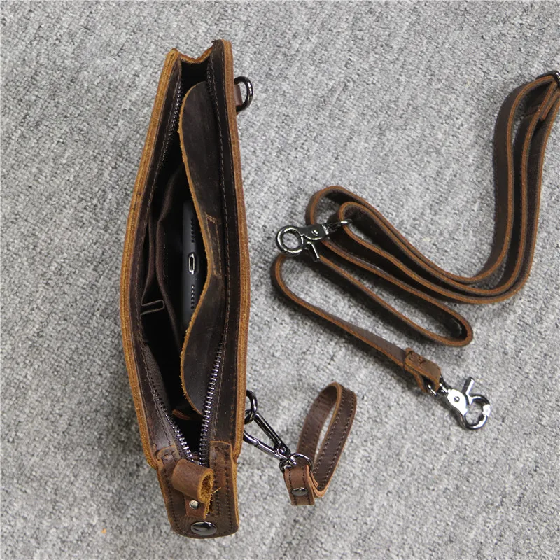 

2021 Vintage Genuine Leather Men Shoulder Bag Casual Crazy Horse Leather Crossbody Messenger Clutch Bags