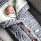 Спальный мешок для новорожденных, зимний, теплый, вязаный, с пуговицами, плотный, шерстяной, с начесом, для новорожденных