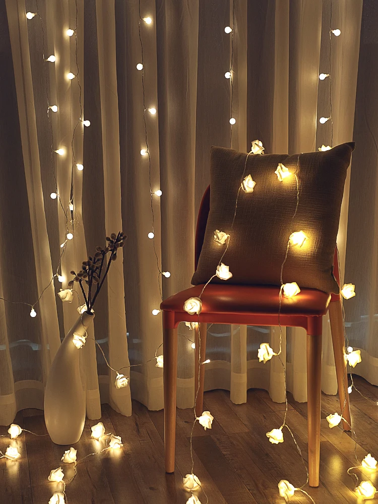 Светодиодный сетчатый красный маленький фонарь мигающая гирлянсветильник