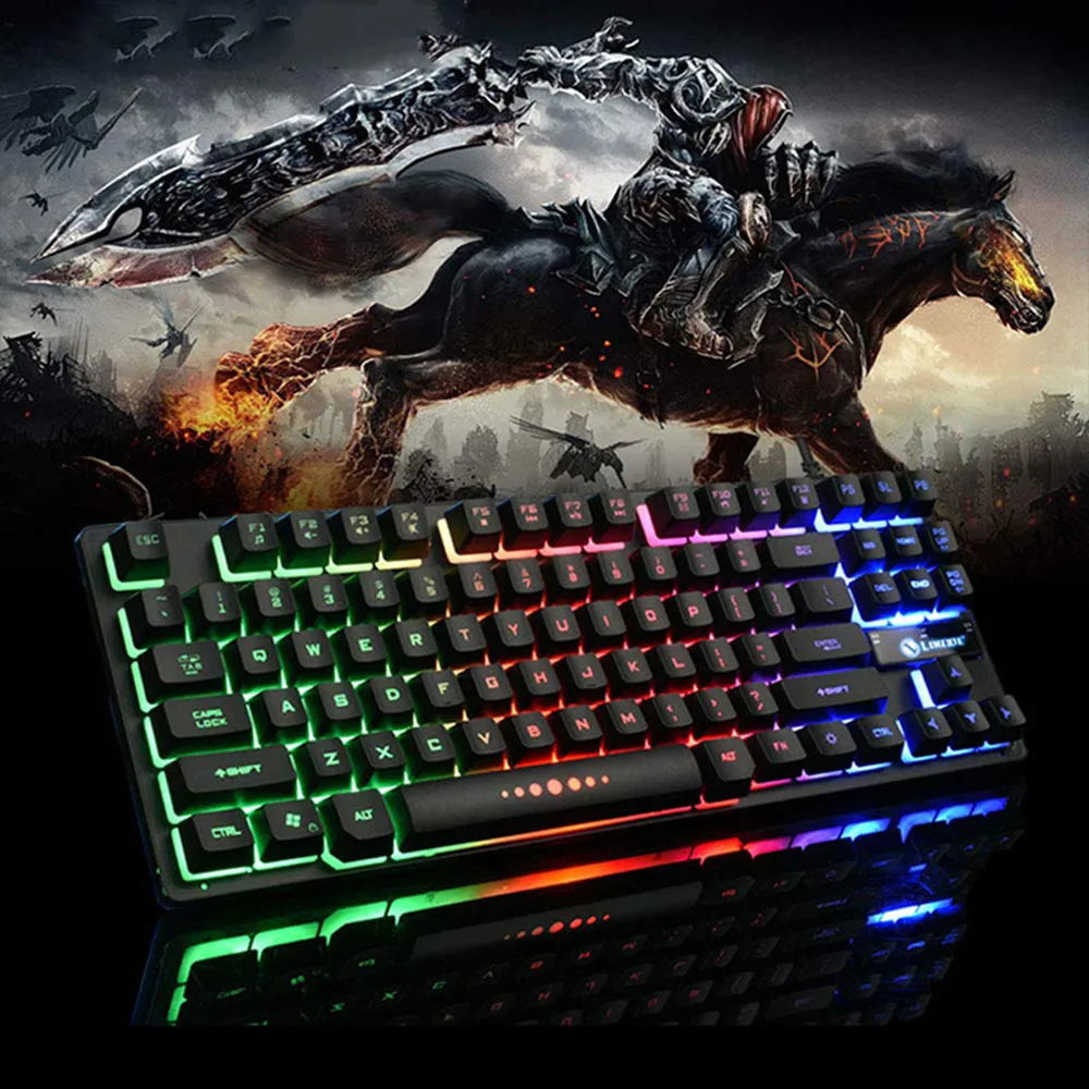 Механическая игровая клавиатура RGB подсветка Радуга переключение света usb-клавиатура плавающая кнопка дизайн