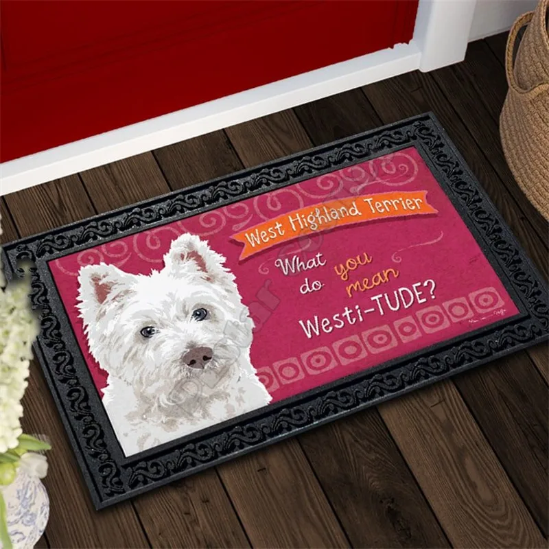 

Erugear West Highland Terrier Doormat Please Remember Doormat Custom Doormat 3D All Over Printed Doormat