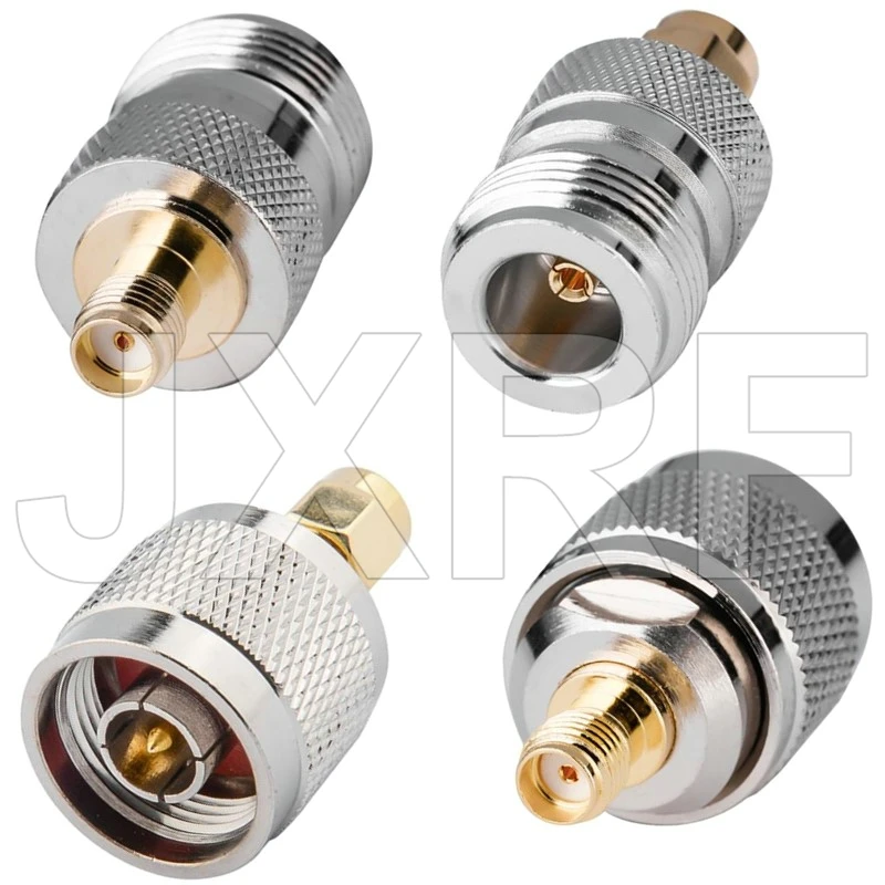 

JX connector 2pcs RF adapter N-SMA N Plug Male Jack Nickel Plating To SMA Female Plug Gold Plating Jack RF Connector Straight