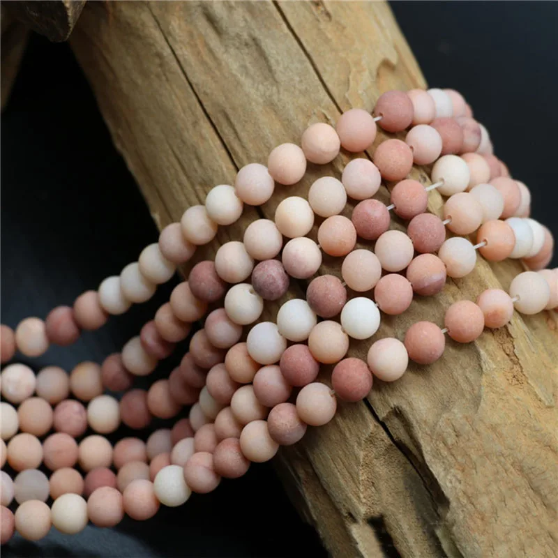 Матовые розовые бусины из натурального камня для авантюрина круглые свободные