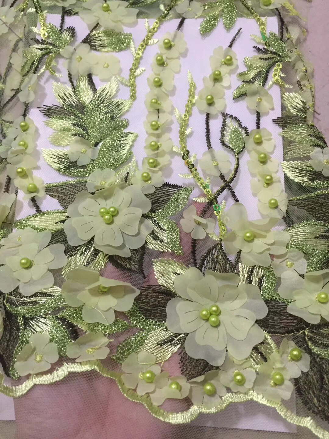 Кружевная ткань 3d 2018 высококачественное кружево розовое Африканское с